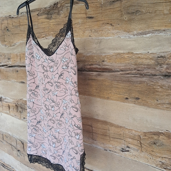 Lady Reiner Cowgirl Couture Pink & Black Equestrian Theme Nightgown Size Small - Picture 4 of 7